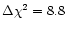 $\Delta \chi^2 = 8.8$