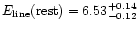 $E_{\rm line}({\rm rest}) = 6.53_{-0.12}^{+0.14}$