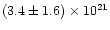 $(3.4 \pm 1.6)\times10^{21}$