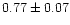 $0.77 \pm 0.07$