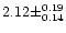 $2.12\pm^{0.19}_{0.14}$