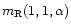 $m_{\rm R}(1,1,\alpha)$