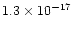 $1.3\times 10^{-17}$