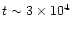 $t\sim 3\times 10^4$