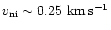 $v_{\rm ni}\sim 0.25\rm\ km\,s^{-1}$