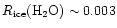 $R_{{\rm ice}}(\rm {H_2O})\sim 0.003$