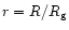 $r=R/R_{\rm g}$