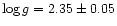 $\log g=2.35 \pm 0.05$