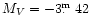 $M_{V} =
-3\hbox{$.\!\!^{\rm m}$ }42$