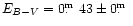 $E_{B-V}=0\hbox{$.\!\!^{\rm m}$ }43\pm0\hbox{$.\!\!^{\rm m}$ }$