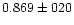 $0.869 \pm 020$