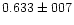 $0.633 \pm 007$