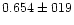 $0.654 \pm 019$