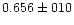 $0.656 \pm 010$