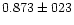 $0.873 \pm 023$