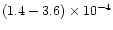 $(1.4-3.6) \times 10^{-4}$