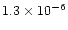 $1.3\times 10^{-6}$