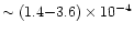 $\sim (1.4{-}3.6) \times
10^{-4}$