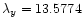 $\lambda_{y}=13.5774$