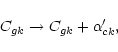 \begin{displaymath}%
C_{gk} \rightarrow C_{gk} + \alpha^{\prime}_{ck},
\end{displaymath}