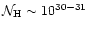 ${\cal N}_{\rm H}\sim 10^{30-31}$