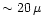 $\sim 20\,\mu$