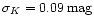 $\sigma_{{K}} = 0.09\,{\rm mag}$