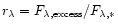 $r_{\lambda} =
F_{\lambda, {\rm excess}}/F_{\lambda, \ast}$