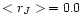 $<r_{{J}}>\, = 0.0$