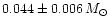 $0.044\pm 0.006\,M_{\odot}$