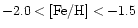 $\rm -2.0 <[Fe/H]< -1.5$