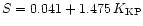 ${S}=0.041+1.475\,{K}_{\rm KP}$