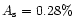 $A_{\rm s}=0.28\%$