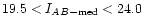 $19.5 < I_{AB-{\rm med}} < 24.0$