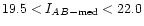 $19.5<I_{AB-{\rm med}}<22.0$