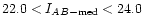 $22.0<I_{AB-{\rm med}}<24.0$