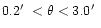 $0.2\hbox{$^\prime$ }<\theta<3.0\hbox{$^\prime$ }$