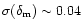 $\sigma (\delta \rm _m)\sim 0.04$
