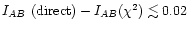 $I_{AB}~({\rm direct})-I_{AB}(\chi^2) \lesssim 0.02$