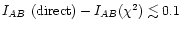 $I_{AB}~({\rm direct})-I_{AB}(\chi^2) \lesssim 0.1$