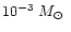 $10^{-3}~\mbox{$M_{\odot}$ }$