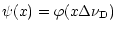 $\displaystyle \psi(x)=\varphi(x\Delta\nu_{\rm D})$