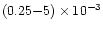 $(0.25{-}5) \times 10^{-3}$