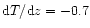 ${\rm d}T/{\rm d}z = -0.7$