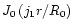 $J_{\rm0}\left(j_{\rm 1}r/R_{\rm0}\right)$