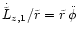 $\dot{\tilde{L}}_{z,1}/\tilde{r}=\tilde{r}\,\ddot{\phi}\,$