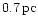 $0.7\,{\rm pc}$