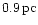 $0.9\,{\rm pc}$