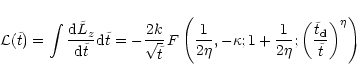 \begin{displaymath}%
\mathcal{L}(\tilde{t}) = \int \frac{{\rm d}\tilde{L}_z}{{\r...
...t(\frac{\tilde{t} _{\rm {d}}}{\tilde{t}}\right)^{\eta}\right)
\end{displaymath}