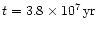 $t=3.8\times 10^{7}\,{\rm yr}$